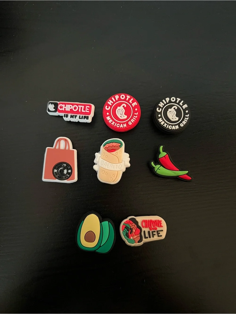 CROCS Kids Jibbitz Charms Pack - Red, Black, Green, Pink, Cream
